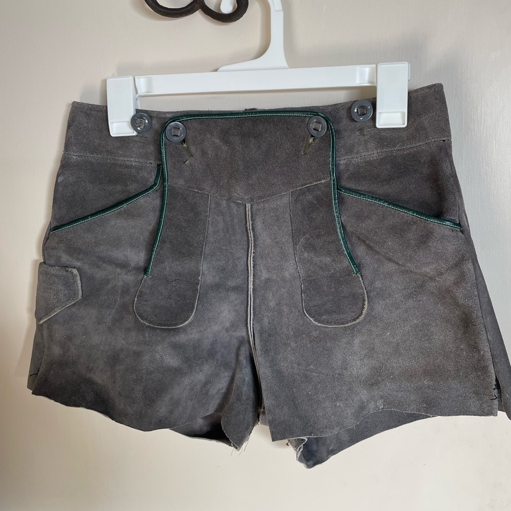 Incredible vintage suede leather shorts lederhosen style!!!